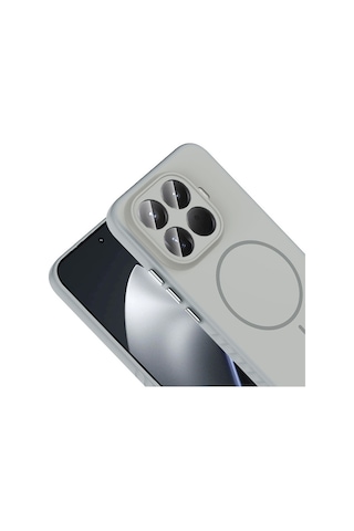 Vendas Xiaomi 15t Pro Kılıf M-safe Şarj Özellikli Zore Tea Kapak + Cam Ekran Koruyucu Gümüş