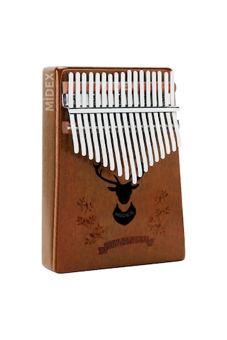Midex Klx-880 Hakiki Ağaç Geyik Desenli Kalimba Set 17 Çelik Tuşlu