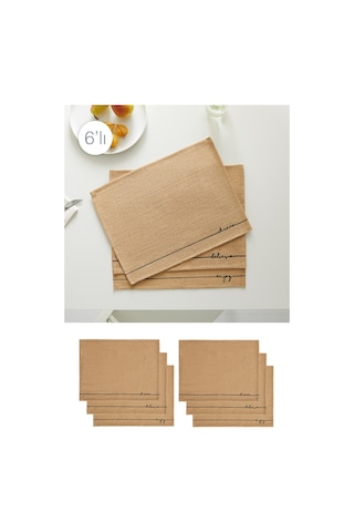 Ocean Home Textile 6 Adet Jüt Sofra Sunum Tabak Altlığı Supla Amerikan Servisi 45 x 35 Diğer
