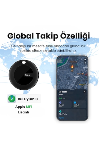 Hbb-k Hi Tag Akıllı Takip Cihazı Sadece Apple Uyumlu Uyumlu Siyah