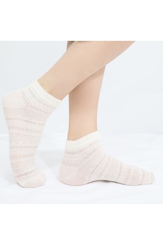 Kral Socks Kadın Çorap Renkli 10 Çift Likralı Pamuklu Penye Patik Çorap Çok Renkli