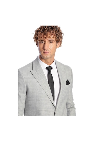 Wessi Desenli Slim Fit Gri Erkek Ceket 001
