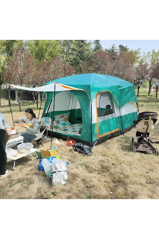 Efsane Kamp Aile Boyu Büyük Kamp Çadırı 12 Kişilik 2-oda 1 Salon Pembe