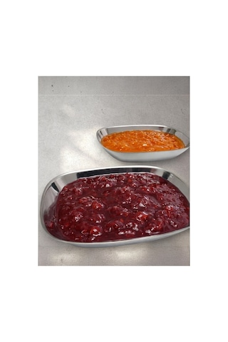 6'lı Paslanmaz Çelik Kayık Tabak Seti - 14x10 Cm Orta Boy Çerezlik, Meze Ve Salata Kasesi Gümüş
