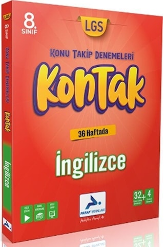 Paraf Yayınları 8. Sınıf İngilizce Kontak Konu Takip Denemeleri