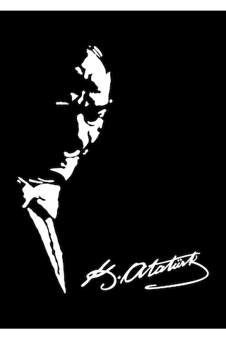 Atatürk Ve İmza Sticker, Mustafa Kemal Atatürk Silüet Ve İmza, Araba Oto Motosiklet Karavan Sticker 00627 15x11 Cm