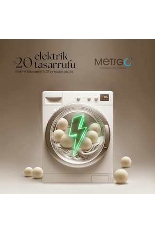 Metsgo Yün Kurutma Topu - Doğal Yumuşatıcı- Kırışık Giderici - Kurutma Makinesi İçin 9 Adet