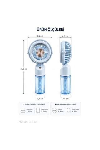 Mini El Tipi Fan Su Buharlı Serinletici Fan, Usb Type-c Şarjlı, 3 Kademeli Hız Ayarlı, Taşınabilir Elektrikli Fan, Nemlendirici Püskürtmeli Portatif Fan, Ofis, Seyahat, Araç Ve Günlük Kullanım İçin . 27408292
