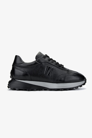 Valmenti Erkek Hakiki Deri Siyah Sneakers & Spor Ayakkabı 383 6400 Erk Ayk Y25 Syh Slvr/syh Fltr Siyah