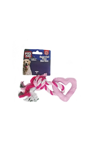 Playfull Plastik ve İpli Kalp Köpek Oyuncağı 18 Cm