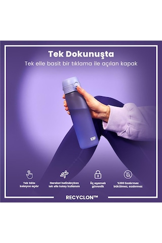Ion8 - İnce Suluk - Açık Mor - 500 Ml - Sızdırmaz - Bpa İçermeyen
