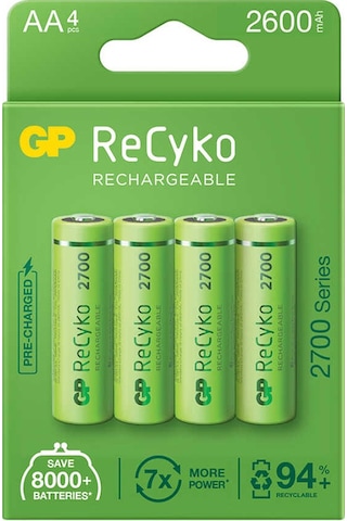 Gp Recyko Aa Kalem Pil 2600 Mah Şarjlı 4 Lü Pil Şarj Edilebilir Pil
