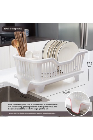 Reedark Ev Kullanıma Tek Katlı Plastik Tabak Rakası - Yan Açık Süzme Özelliği İle Mutfak Gereçlerini Kurutun Ve Saklayın Beyaz Diğer