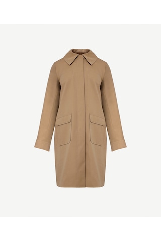 Yargıcı Cep Detaylı Palto Bej