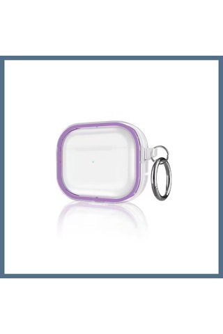 Buradabulabilirsin Movenchy Apple Uyumlu AirPods Pro 2 2.nesil Shiny Şeffaf Kılıf - Mor Bbz