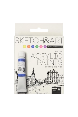 Bruno Visconti Sketch&art Akrilik Boya Seti 6x12ml Neon Renkler No:70-0064 Genel