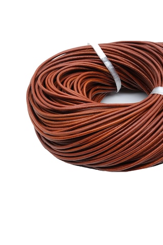 Deri Company Hakiki Deri İp Kahve 3 Mm 5 Metre Kahverengi