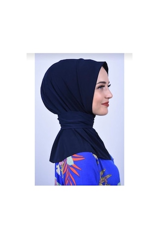 Çıt Çıtlı Bone Tesettür Mayo Üstü Uyumlu Deniz Ve Havuz Bonesi Hijab Lacivert