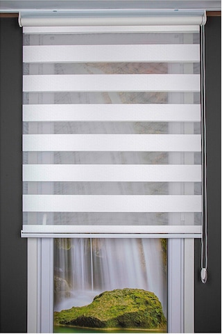 Oba Perde Pirilti Zebra Perde Beyaz 160 x 190