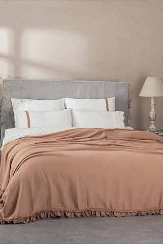 Ecocotton Alessa Terra %100 Organik Pamuk Jakarlı Pike Takımı 240 260 Cm Terrecota