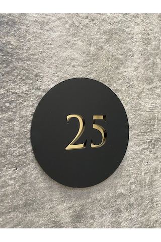 Basic Serisi Mat Siyah Kapı Numarası Gold