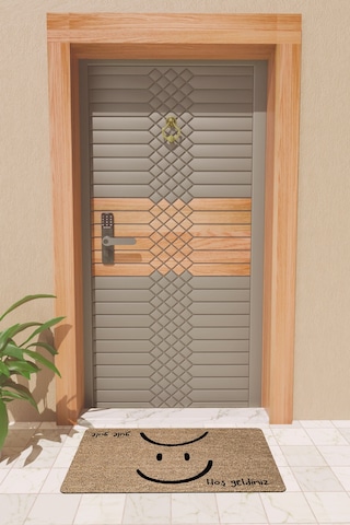 Rugmood Modern Dijtal Baskıhoşgeldiniz Güle Güle Smile Dış Kapı Önü Paspası Çok Renkli