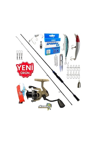 Okuma Outrax 3000 240cm 7-40gr Legend Karbon Rapala Maket Balık Spin Olta Takımı Seti