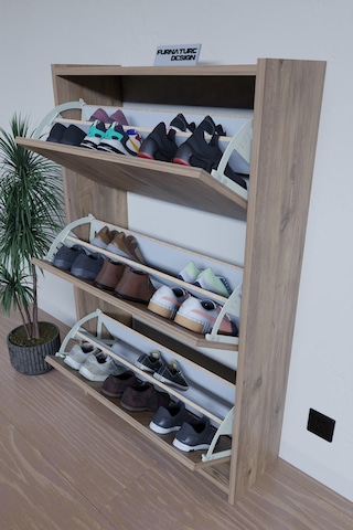 Düşer Kapak Duvara Monte Kayar 3 Raflı Ayakkabılık - Atlantik Çam Diğer
