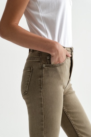 Açelyaokcu High Waist Flare Leg Full Length Stretch Jean Bej