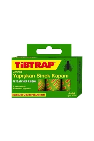 Tibtrap Yapışkan Karasinek Tuzağı Sinek Bandı 4'lü Paket