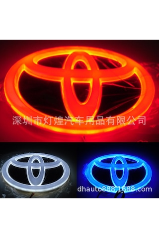 Suofeng Bmw, Hyundai, Chevrolet, Suzuki, Lexus, Kia, Volkswagen, Mercedes Uygun 4d Soğuk Işık Fön Arka Logo Lambası - Hyundai 14.5x7.2cm Mavi Çok Renkli