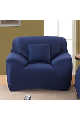 Jeehugo Koyu Mavi Tek Renkli Koltuk Kılıfı, 90-140cm Tek Kişilik, Dayanıklı Dokuma, Esnek Tabanlı, Ev Dekorasyonu, Toz Koruyucu, Pratik Kullanım DiğER