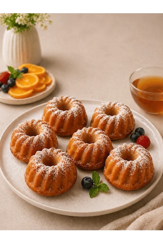 Beylini 6'lı Silikon Oval Mini Kek Kalıbı Yapışmaz Muffin Kek Kalıbı Seti Şekilli Mutfak Kek Kalıbı Seti Antrasit