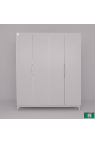 Elbise Dolabı 4 Kapaklı Geniş Depolama Alanlı