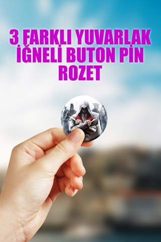 Assassin's Creed Video Oyun Bilgisayar Oyunu Çanta Süsü Rozet İğneli Buton Rozet Seti 3 Adet Çok Renkli