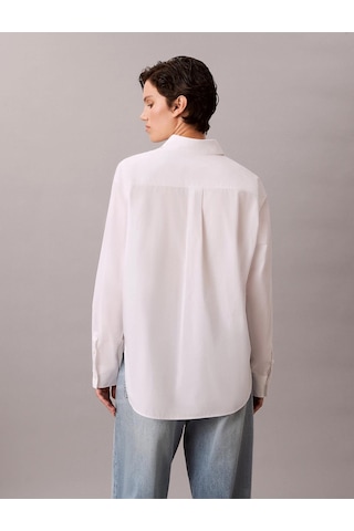 Calvin Klein Pamuklu Poplin Rahat Kesim Dokuma Kadın Beyaz Gömlek Lv047f147g-yaa-13237 Beyaz