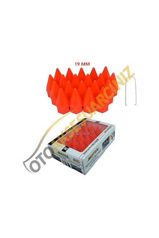 A Kalite Mefsa Bijon Kapağı Sivri 19 Mm Turuncu 20 Li Set