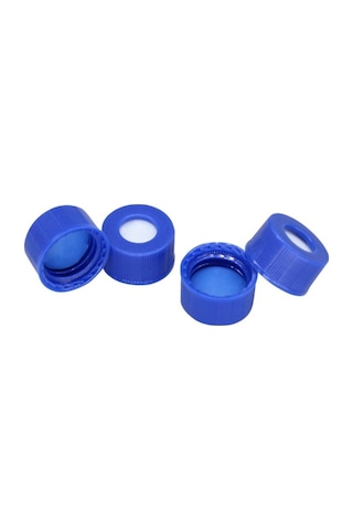 Mavi Vial Kapağı N9 - 9 Mm Vialler için - Ptfe Septa - Yarıksız