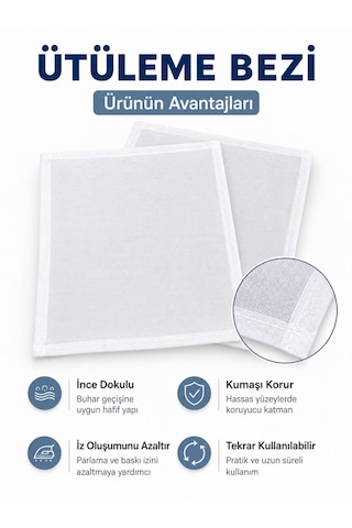Beylini 2 Adet 33x65 Ütü Filesi Hassas Kumaşlar İçin Yanmaz Isıya Dayanıklı Ütü Bezi Ütüleme Matı Kırışmaz Şeffaf File Ütü Altlığı Beyaz