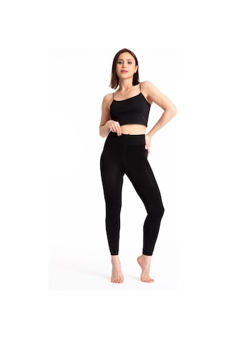 Kadın Termal Tayt İçi Peluşlu Tayt Tampap Siyah