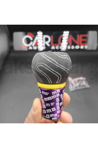 Carlone Momo Vites Topuzu Mor Renk Süet Nubuk Alcantra Premium Lüx Vites Topuzu Karma