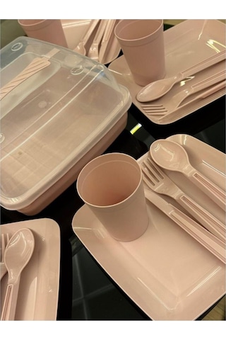Lüx Piknik Sepeti 6 Kişilik Piknik Kamp Seti 32 Parça Mp-4010