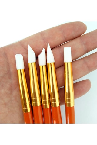 Silikon Kalem Seti, Hobi, Çömlekçilik, Heykeltraş, Kabartma, Büyük Boy 5 Adet