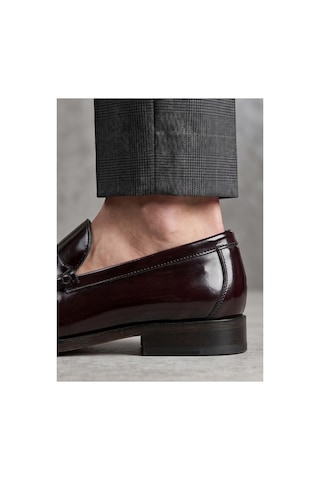 Crc Ayakkabı %100 Hakiki Deri Rugan Erkek Loafer - El İşçiliği Premium Klasik Ayakkabı - Burgundy Patent Bordo