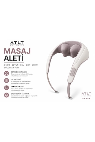 Masaj Aleti Isıtmalı Titreşimli Omuz Boyun Bel Sırt Bacak Kalf 3 Masaj Modu Isı Terapisi 1200 Mah Taşınabilir Şarjlı Masaj Cihazı 1.4 Kg