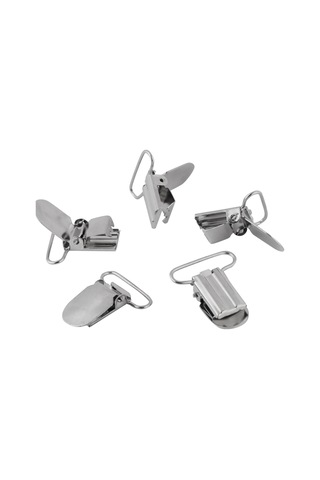 Fosenze 10 Adet Metal Emzik Klembi Seti - 25mm Gümüş Rengi, Dayanıklı Demir, Güçlü Tutma, Askı Ve Kıyafet Dıy Aksesuarı