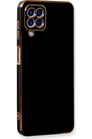 Gld-spt- Newface Samsung Uyumlu Galaxy A22 Kılıf Volet Silikon - Siyah