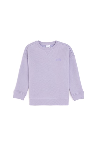 U.S. Polo Assn. Kız Çocuk Lila Şardonlu Bisiklet Yaka Basic Sweatshirt 50297451-VR034