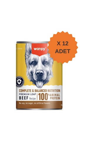 Wanpy Premium Tahılsız Biftekli Köpek Konservesi 375gr X 12 Adet
