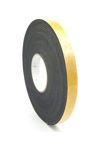Kapı Pencere İzolasyon Bandı/yapışkan Kapı Pencere Süngeri Eva-3mmx20mm-siyah-10 Metre 0.05 M